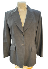 Ann Taylor Classic 2-Button Blazer Gray Sz. 12 Professional Office Academic