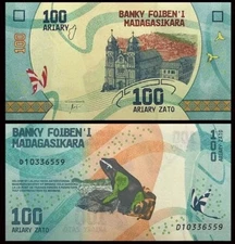 MADAGASCAR 100 Ariary, 2017, P-97, UNC World Currency