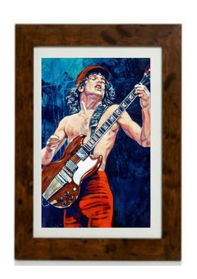 Larger Size King Angus Young  AC/DC Framed Print