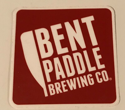 Bent Paddle Brewing logo square sticker (3'' x 3'')  Duluth Minnesota brewery