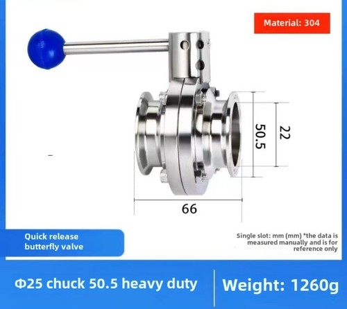 304 Sanitary Butterfly Valve Stainless Steel Tri Clamp Clover Butterfly Valve - Picture 8 of 10
