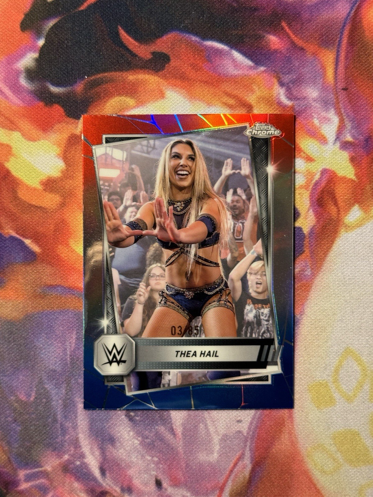 Thea Hail Red and Blue Refractor /85 2025 Topps Chrome WWE NXT Chase U