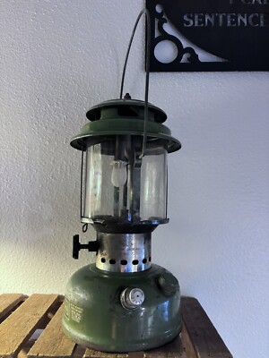 Vintage Sears Coleman 72242 Two Mantle Avocado Green Lantern r3s1