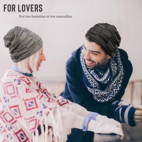 Slouchy Beanie for Men Winter Hats for Guys Cool Beanies One Size Light Grey - Picture 2 of 6