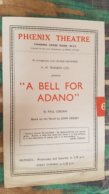 THEATERPROGRAMM EINE GLOCKE FÜR ADANO ROBERT BEATTY JOHN FITZGERALD 