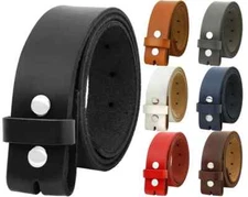 Falari Replacement One Piece Leather Belt Strap Without Buckle Snap on Strap 1.5