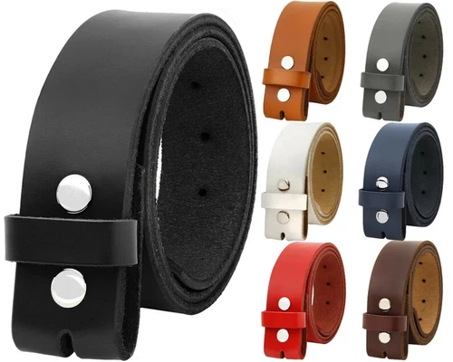 Falari Replacement One Piece Leather Belt Strap Without Buckle Snap Strap 1.5in