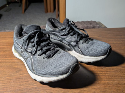 Asics Shoes Gel Nimbus 24 Low Running Black Grey Silver Women's 9