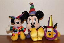 Tokyo Disney 15th Anniversary '98 Minnie 10" Jester Plush w/ Mini Pluto  Mickey
