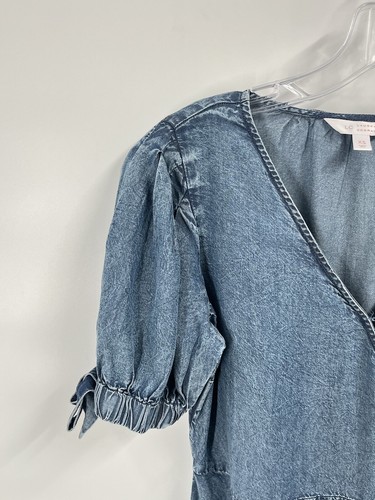 LC Lauren Conrad Chambray Mini Wickelkleid Gr. XS Neu mit Etikett - Bild 2 von 7