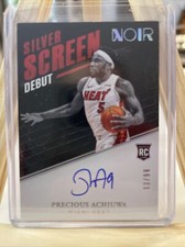 2020-21 PANINI NOIR PRECIOUS ACHIUWA SILVER SCREEN DEBUT ON-CARD AUTO RC #’d 99!