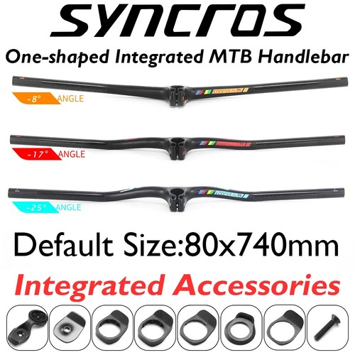 Carbon MTB Bicycle Integrated Handlebar with Stem -8 -17 -25 Degree - Picture 5 of 46