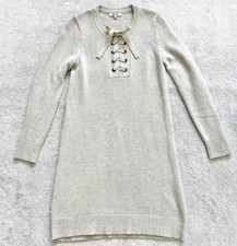 MADEWELL 100% MERINO WOOL Lace-Up Sweater-Dress Size Small Minimalist Chic Cozy