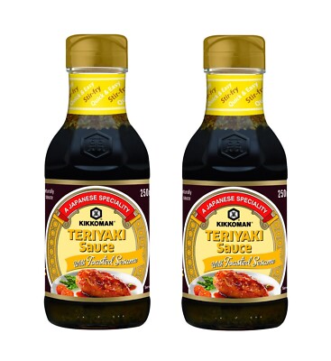 Teriyaki Sauce Doppelpack: 2 x 250ml MIT GERÖSTETEM SESAM Kikkoman dickflüssig
