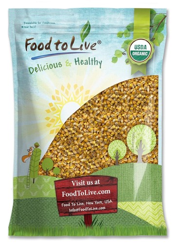 Organic Yellow Whole Corn – Non-GMO, Cleaned and Dried Kernels, Kosher, Vegan - Picture 9 of 35