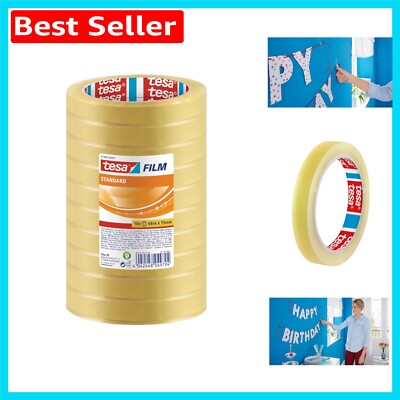 66m x 15mm Mehrzweck Transparent Klebeband - 10 Rollen für Zuhause, Büro & Handwerk