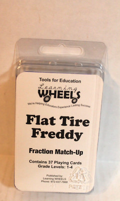 ''Flat Tire Freddy'' Fraction Match-Up Educational Card Game Fractions Grades 1-4