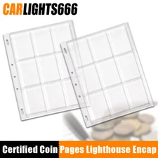 2PCS Certified Coin Pages Lighthouse Encap Graded Slab Album Sheets NGC PCGS GP