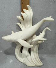 White Mama Humpback Whale w/Baby Figurine