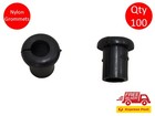 <!--F#f_0-->100 X NYLON PLASTIC GROMMETS BLACK PLUGS for Stainless rope and balustrade kits<!--F/-->