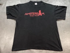 Black Amsterdam Red Light District XL Cotton Shirt