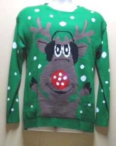 Light Up Reindeer Christmas Sweater Size XL New 789050671384 | eBay