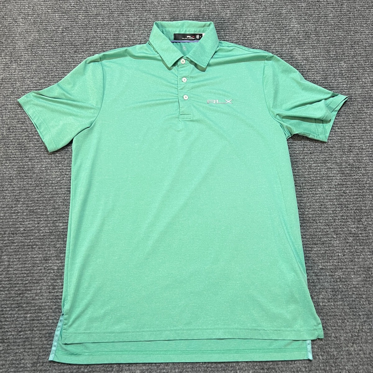 Ralph Lauren Polo Shirt Mens Medium Green RLX Golf Golfer Stretch