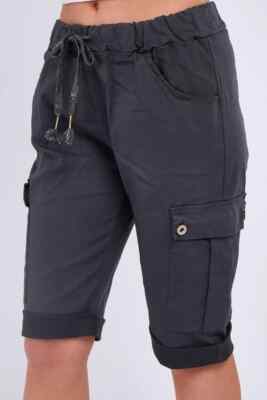 Pantaloni Jogger Donna Magic Shorts Elasticizzati Viscose - Camo/animal Print - Made In Italy