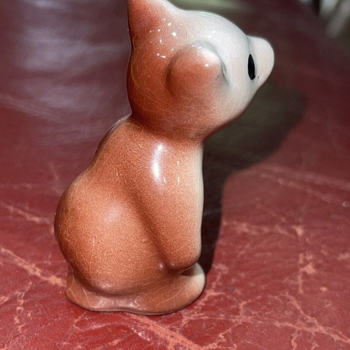 Vtg Ceramic Bear Figurine Miniature 2 1/4” TLC Brown White - Picture 5 of 7