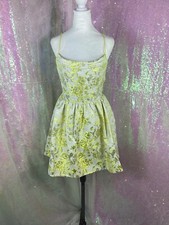 Alice + Olivia Nat Happy Yellow Floral Jacquard Mini Dress Sz 12 AUTHENTIC NWT