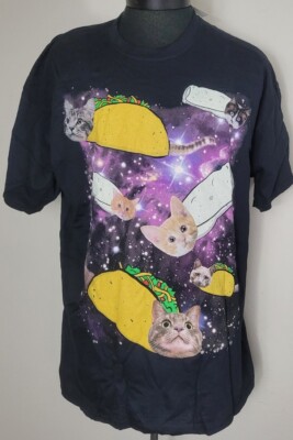 CHILL Taco and Burrito Space Cat Black Size XL NEW