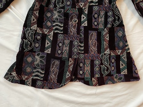 Vintage 80s Velvet Geometric Blazer Metallic & Velvet Jacket Ethnic Blazer - Picture 12 of 12