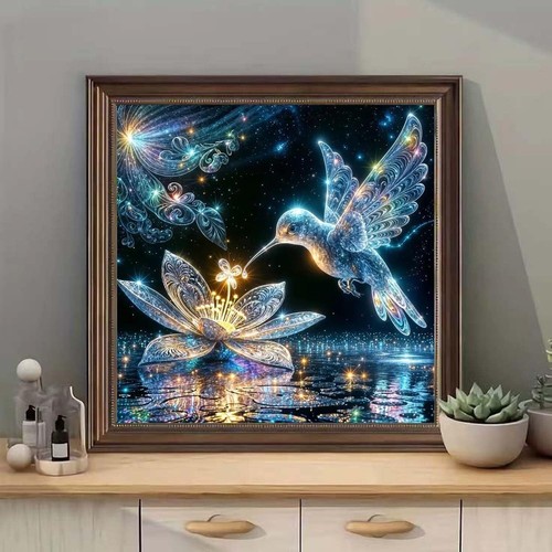 Hummingbird Diamond Art Kit 5D DIY Full Drill 14x14 Inch Wall Decor - Bild 2 von 6