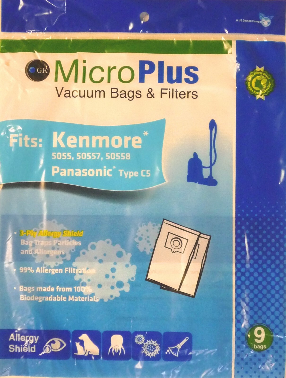 Superior Vacuums  Kenmore Canister Vacuum HEPA Bags 5043 Type C  10 Pack