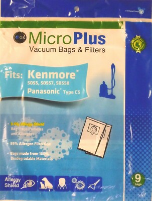 Set 9 Sacchetti Per Aspirapolvere Kenmore: Compatibili Modelli 5055, C