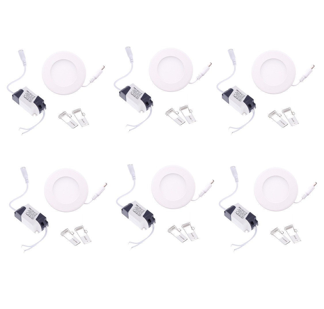 Lot 6 spots LED 6W encastrables pour plafond cuisine et salon lumière 4500K