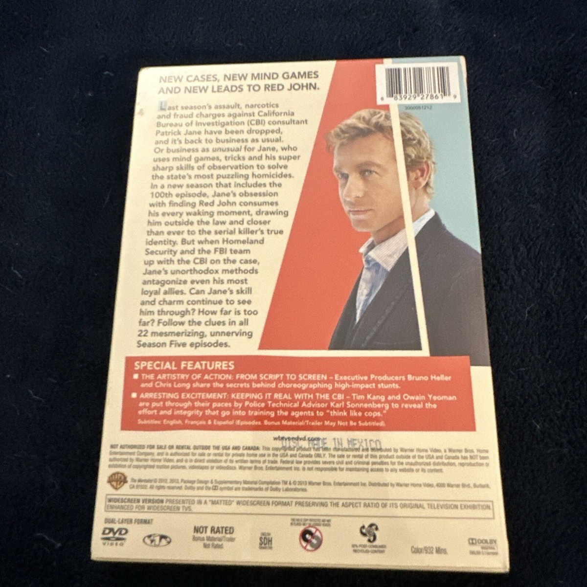 The Mentalist: The Complete Fifth Season (DVD, 2013, 5-Disc Set