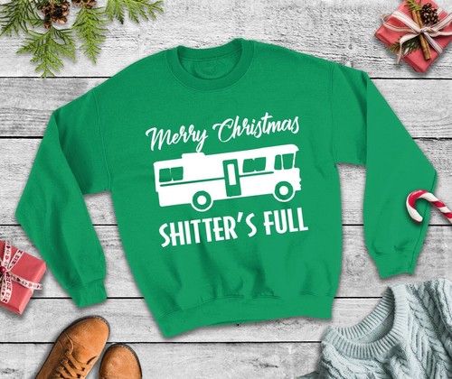 Christmas Jumper Merry Christmas Shitter's Full - National Vacation Xmas Top - Picture 4 of 10