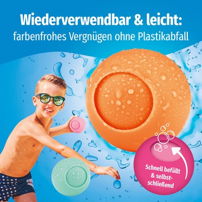EASYmaxx Wasserbomben 12er Set wiederverwendbar Silikon Wasser 