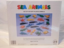 SEA ANIMALS HAND PAINTED SET OF 144 SOFT PLASTIC TOYS NEW MARVEL EDUCATION
