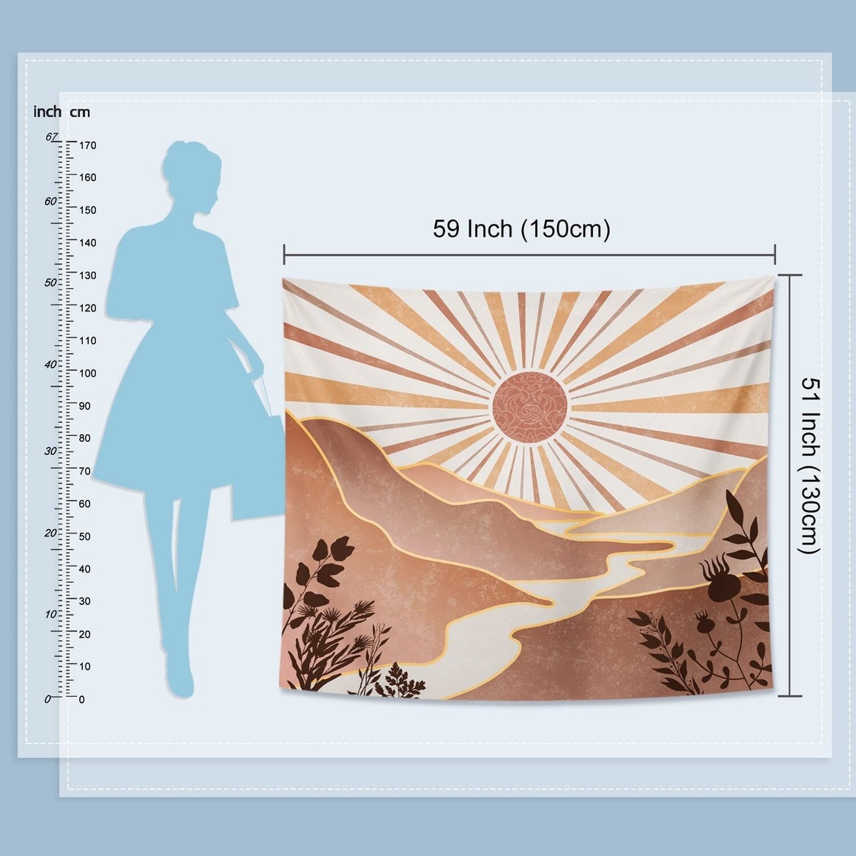 Witzest Sun Tapestry Boho Tapestry Mountain Tapestry 59