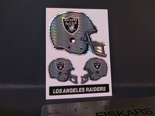 VTG LOS ANGELES RAIDERS NFL Football Prism Sticker Card VTG Vending Helmet - Picture 2 of 8