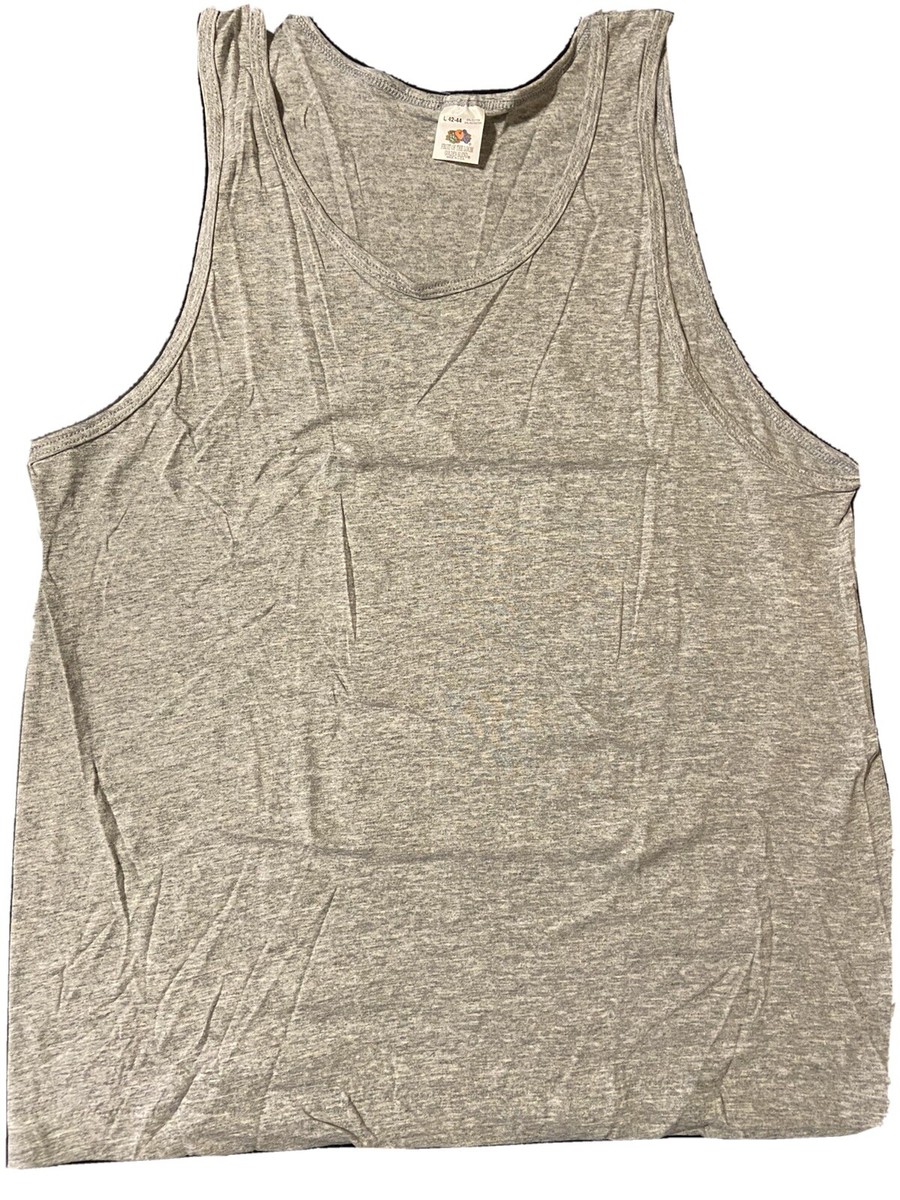 80s ヴィンテージ FRUIT OF THE LOOM タンクトップ 幾何学 Vintage 80s Fruit Of The Loom Golden Blend Gray 50-50 Tank