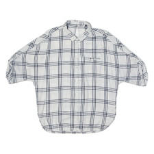 ONLY Womens Shirt White Viscose Check UK 14