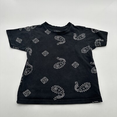 Primark Cares T-Shirts Youth Boy Size 5-6 Black Logo Aop  #19699