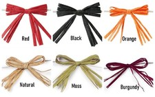 Set of 12 Colored 4" Raffia Bows With Wire Ties - Choose Colors