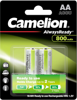 4x Camelion AlwaysReady Akku Ni-MH AA Mignon HR6 1,2V 800 mAh (2x 2er Blister)
