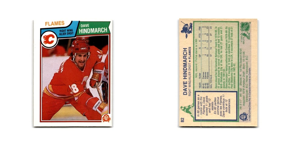 1983 O-Pee-Chee Dave Hindmarch RC Calgary Flames #82 - Image 3 of 3