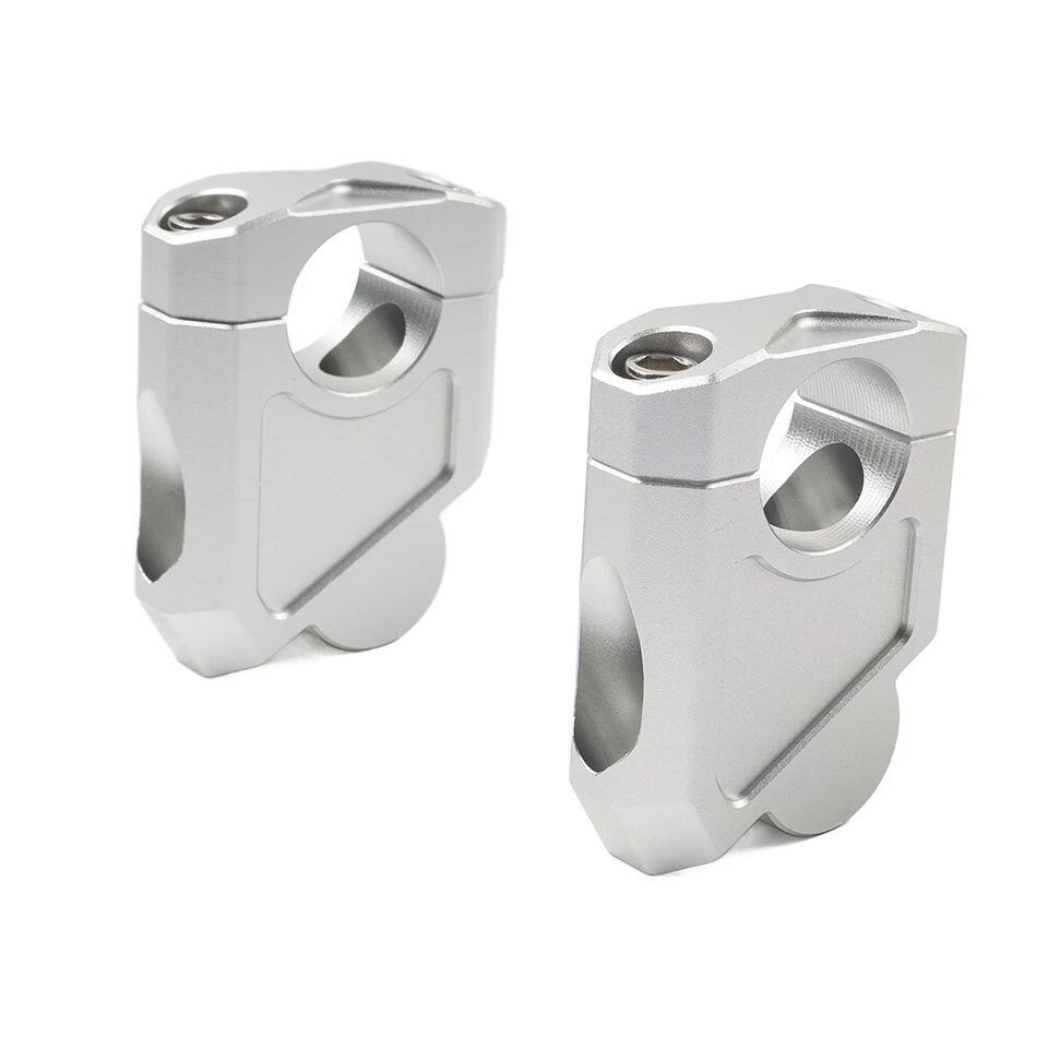 Silver 28mm 1 1/8" Handlebar Mount Clamp Riser For Honda Suzuki Kawasaki Foto 4 de 4