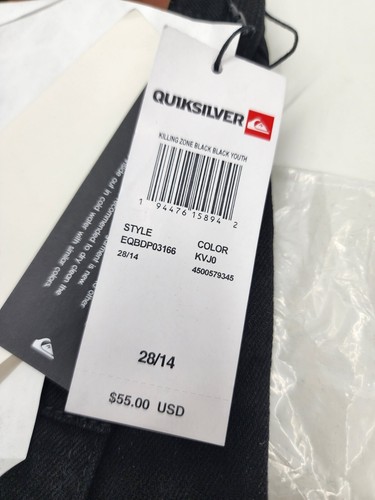 Quiksilver Jungen Killing Zone schwarze Jugendhose Größe 28 dünne Passform Farbe schwarz - Bild 4 von 6